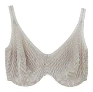 ThirdLove Shadow Stripe Scoop Underwire Sheer Bra Size 36H Women's White Nude
